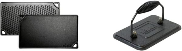 Lodge LDP3 Cast Iron Rectangular Reversible Grill/Griddle, 9.5-inch x 16.75-inch, Black - Image 6