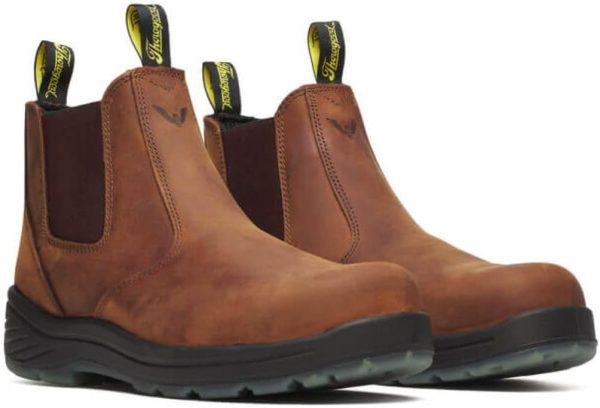Thorogood Thoro-Flex 6” Slip On Composite Toe Work Boots for Men - Premium Leather with Slip-Resistant Outsole and Scuff-Free Translucent Bottom; EH Rated - Image 2