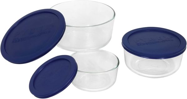 Pyrex Simply Store 3-Pack (2, 4 & 7 Cup) Large Round Glass Food Storage Set with BPA-Free Lids, Dishwasher, Microwave & Freezer Safe - Image 5