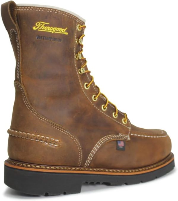 Thorogood V-Series 6” Waterproof Composite Toe Work Boots for Men - Premium Leather with Goodyear Storm Welt, Comfort Insole, and Chevron Traction Outsole; ASTM Rated - Image 3