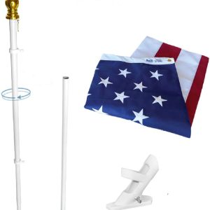 Annin Flagmakers American Flag SolarGuard Nylon Flag and Flagpole Kit, Estate Kit, 6 Feet (Model 238221) 100% MADE in USA
