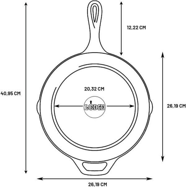 Lodge 10.25 Inch Cast Iron Pre-Seasoned Skillet – Signature Teardrop Handle - Use in the Oven, on the Stove, on the Grill, or Over a Campfire, Black - Image 4