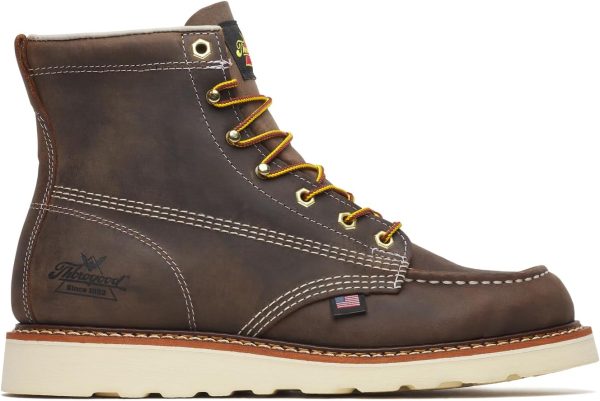 Thorogood American Heritage 6” Moc Toe Work Boots for Men - Soft Toe, Premium Full-Grain Leather with Slip-Resistant Wedge Outsole and Comfort Insole; EH Rated - Image 2