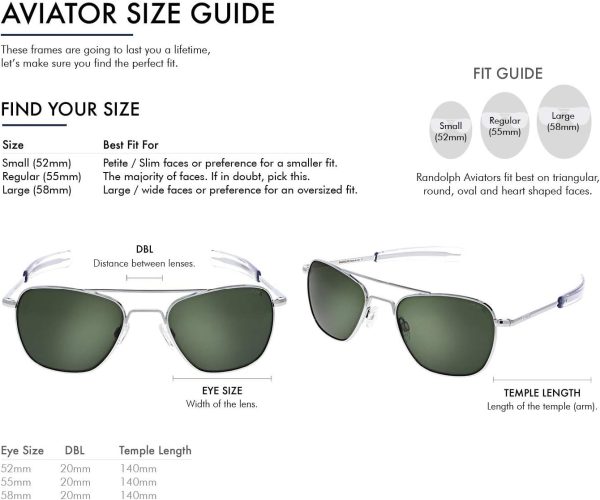 Randolph USA | Bright Chrome Classic Aviator Sunglasses for Men or Women Polarized 100% UV - Image 4