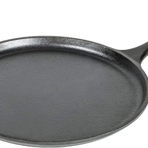 Lodge L9OG3 Cast Iron Round Griddle, Pre-Seasoned, 10.5-inch