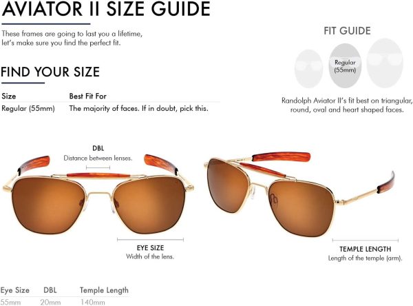 Randolph USA | Navigator Aviator II Authentic Sunglasses for Men Polarized 100% UV - Image 3