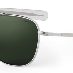 Mens or Womens Aviator Sunglasses, Matte Chrome, Classic, Polarized and Non-Polarized with UV Protection by Randolph USA