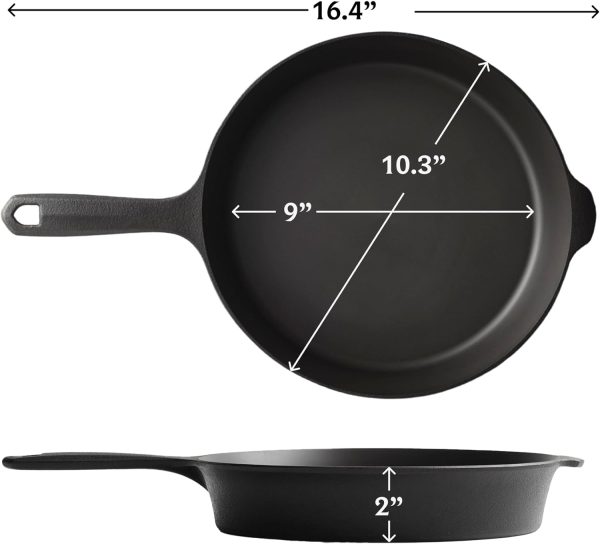 Field Company No.8 Cast Iron Skillet, 10 ¼ inches—Smoother, Lighter, Made in USA, Vintage Style, Preseasoned - Image 3