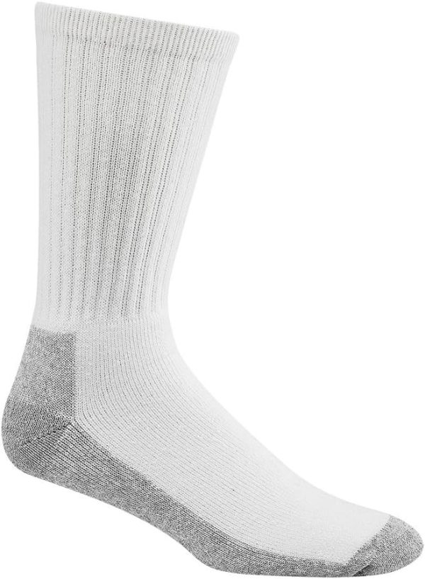 Wigwam At Work Crew 3-Pack S1221 Sock, White/Sweatshirt Grey Lt - MD