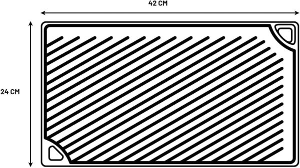 Lodge LDP3 Cast Iron Rectangular Reversible Grill/Griddle, 9.5-inch x 16.75-inch, Black - Image 3