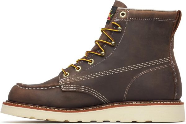 Thorogood American Heritage 6” Moc Toe Work Boots for Men - Soft Toe, Premium Full-Grain Leather with Slip-Resistant Wedge Outsole and Comfort Insole; EH Rated - Image 5