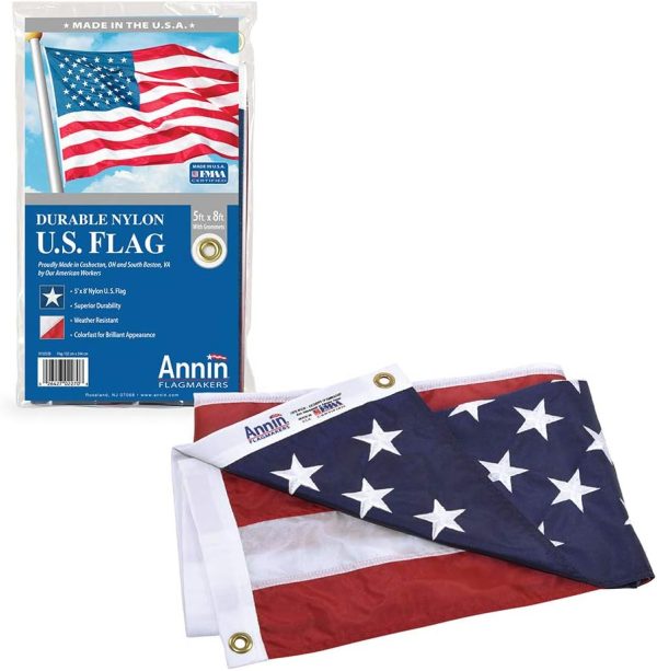 Annin Flagmakers (2460) SolarGuard Nyl-Glo American Flag, Made in USA, 3 x 5 Feet, Nylon - Image 6