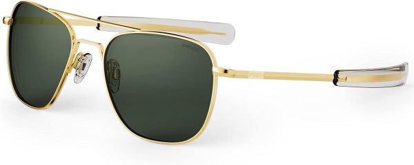 Randolph USA | Gold Classic Aviator Sunglasses for Men or Women 100% UV