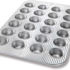 USA Pan Bakeware Mini Cupcake and Muffin Pan, Nonstick Quick Release Coating, 24-Well, Aluminized Steel