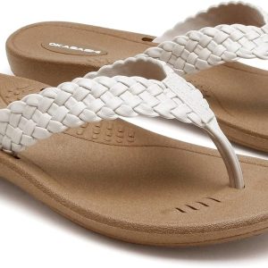 OKABASHI Women\'s Baha Flip Flop | Contoured Footbed w/Arch Support for All-Day Comfort | Slip-Resistant & Waterproof | Sustainably Made in The USA