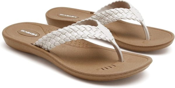 OKABASHI Women\'s Baha Flip Flop | Contoured Footbed w/Arch Support for All-Day Comfort | Slip-Resistant & Waterproof | Sustainably Made in The USA