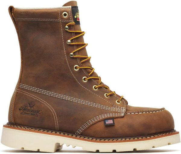 Thorogood American Heritage 8” Steel Toe Work Boots for Men - Full-Grain Leather with Moc Toe, Slip-Resistant Heel Outsole, and Comfort Insole; EH Rated - Image 2