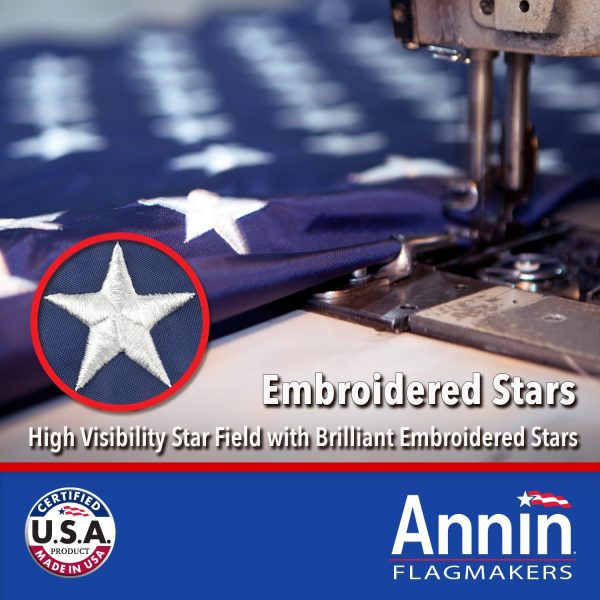 Annin Flagmakers (2460) SolarGuard Nyl-Glo American Flag, Made in USA, 3 x 5 Feet, Nylon - Image 3