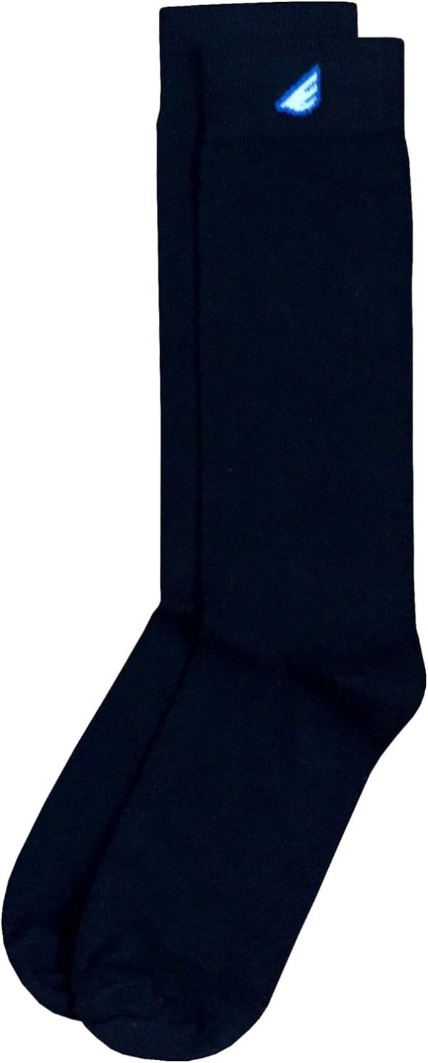 Mens Cotton Premium Quality Solid Black Dress Socks - Single Pair - Made in America (Black) Large - Image 2