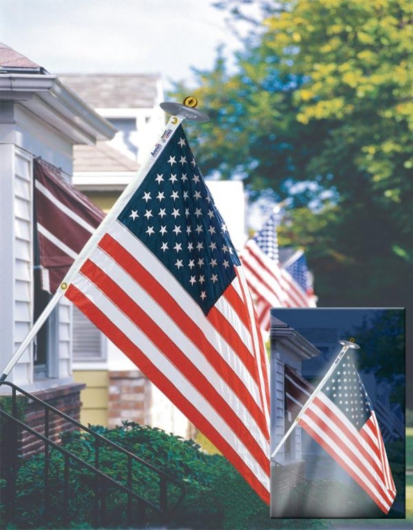 Annin Flagmakers American Flag SolarGuard Nylon Flag, Solar Light and Flagpole Kit, Mansion Kit, 6 Feet (Model 42914) 100% MADE in USA - Image 2