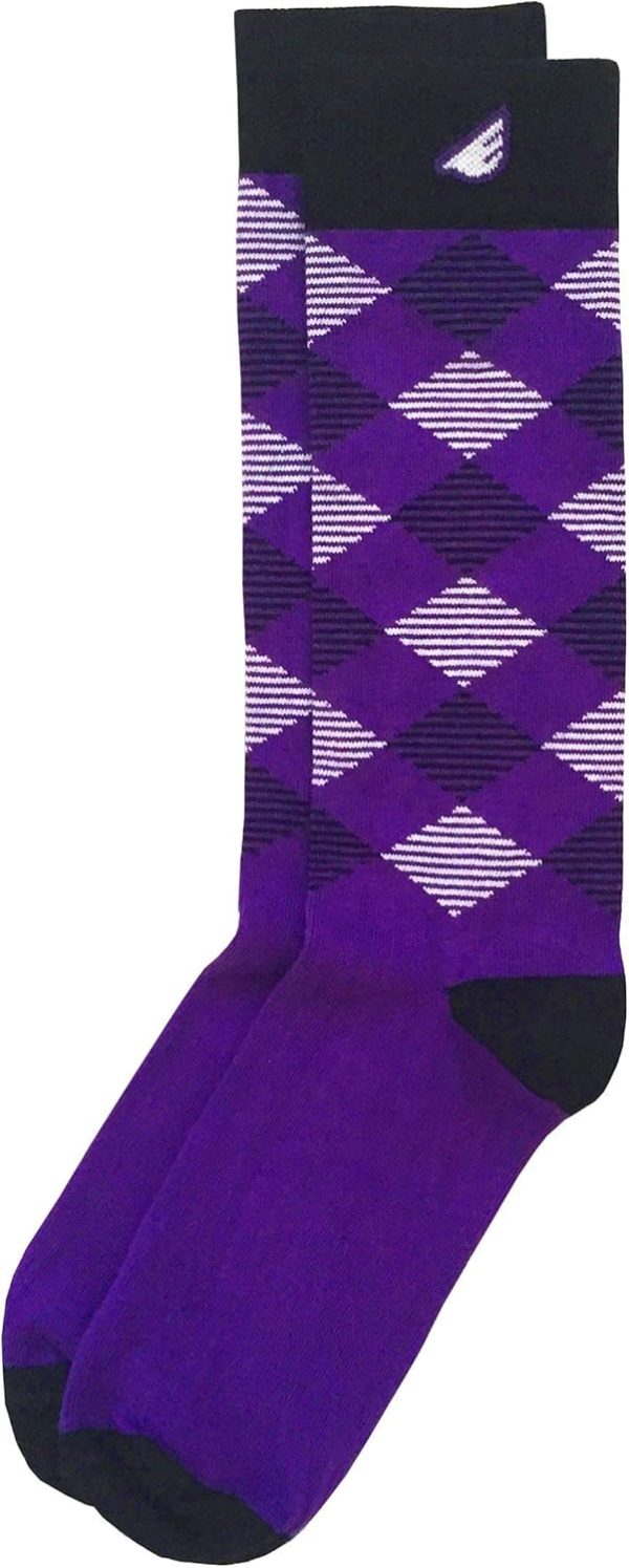 Premium Quality Colorful Dress Socks - American Made - 3-pack, Purple - Medium - Image 5