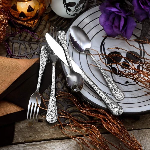 Liberty Tabletop Calavera (Skull) 20 Piece Flatware Set service for 4 18/10 Silverware Made in USA - Image 5
