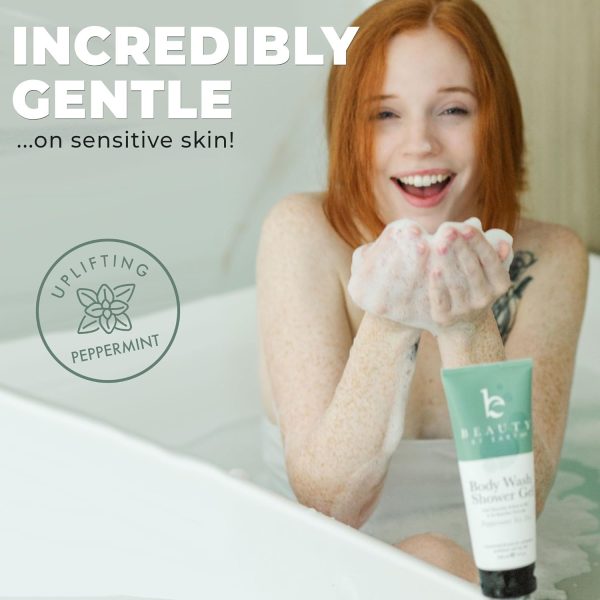 Beauty by Earth Peppermint Tea Tree Oil Shower Gel Body Wash - Made in USA with Organic & Natural Ingredients, Mens Body Soap Liquid, Moisturizing Cleansing Gel for Men & Women, Non Toxic Body Wash - Image 4