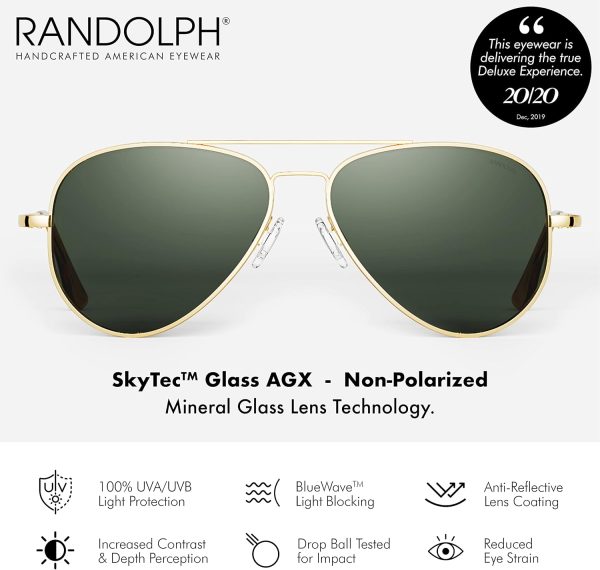 Randolph USA | Concorde Classic Aviator Sunglasses for Men or Women 100% UV - Image 2