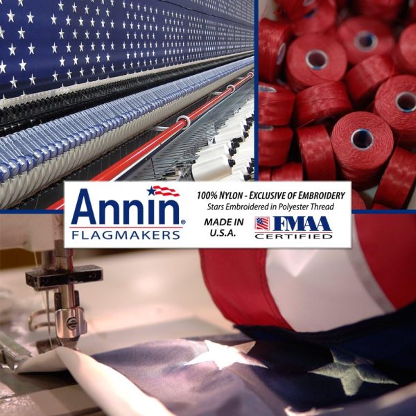 Annin Flagmakers American Flag SolarGuard Nylon Flag, Solar Light and Flagpole Kit, Mansion Kit, 6 Feet (Model 42914) 100% MADE in USA - Image 4