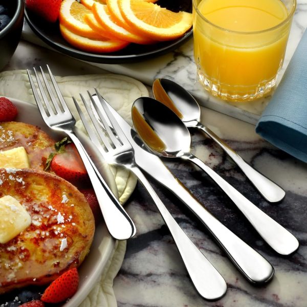 Liberty Tabletop Annapolis 43 Piece Flatware Set Service for 8 Includes 3pc Serving Set Mirror (Bright) Finish MADE IN USA - Image 2
