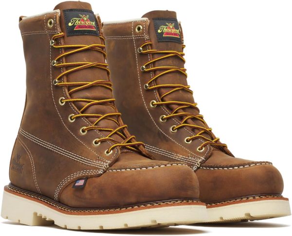 Thorogood American Heritage 8” Steel Toe Work Boots for Men - Full-Grain Leather with Moc Toe, Slip-Resistant Heel Outsole, and Comfort Insole; EH Rated - Image 3