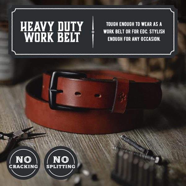 Main Street Forge All American Leather Belt | Made in USA | Men\'s Heavy Duty Work Belt | EDC Belt - Image 2