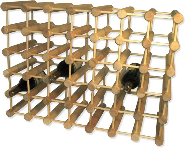 J.K. Adams Ash Wood Modular Stackable Wine Rack Storage Holder with Natural pins, 40 Bottle