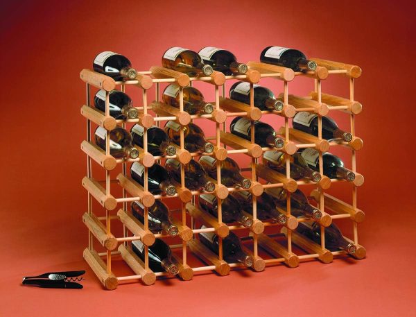 J.K. Adams Ash Wood Modular Stackable Wine Rack Storage Holder with Natural pins, 40 Bottle - Image 3