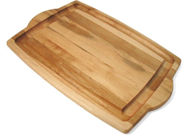 J.K. Adams 20-Inch-by-14-Inch Maple Wood Farmhouse Carving Board with Juice Groove, Brown - Image 3
