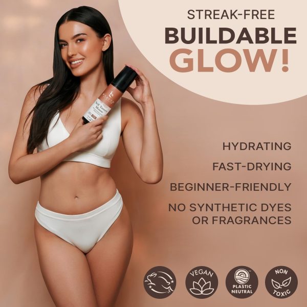 Self Tanner Mousse - USA Made with Natural & Organic Ingredients, Self Tanning Mousse for Dark Fake Tan, Sunless Tanner, Clear & Non Toxic Tanning Foam for Streak Free Finish, No Nasty Smell - Image 4