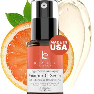 Vitamin C Face Serum - USA Made with Natural & Organic Ingredients, Skin Brightening Vitamin C Serum for Face for Women, Discoloration Correcting & Anti Aging Facial Formula with Antioxidants