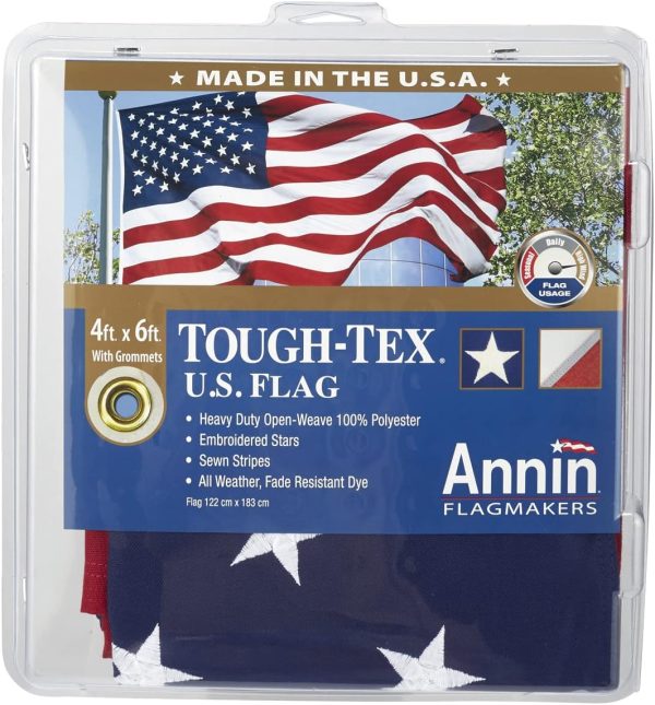 annin flagmakers 182004 4 -Feet x 6 -Feet, Tough Tex US Flag - Image 3