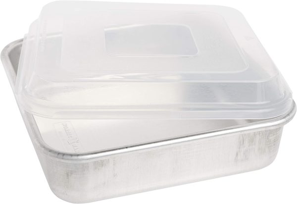 Nordic Ware Natural Aluminum Commercial Square Cake Pan with Lid, Exterior 9.88 x 9.88 Inches - Image 6