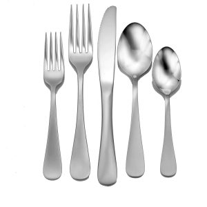 Liberty Tabletop Satin Annapolis 45 Piece Flatware set for 8 Made in USA