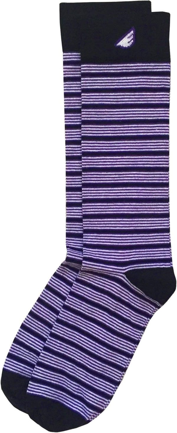 Premium Quality Colorful Dress Socks - American Made - 3-pack, Purple - Medium - Image 4