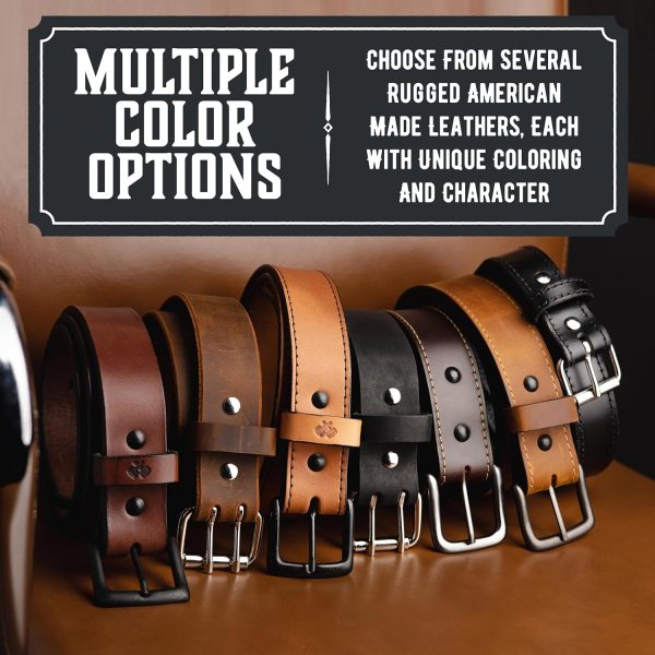 Main Street Forge American Made Leather Belt for Men | Full Grain Leather | Casual & Dress Belt | Heavy Duty & Classic Styles - Image 2