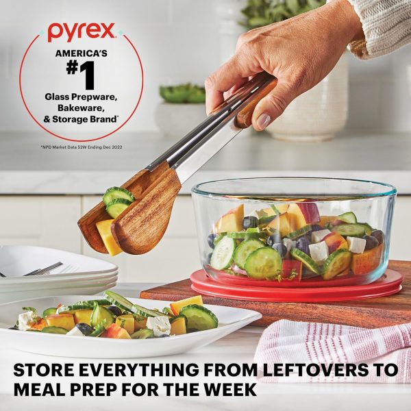 Pyrex Simply Store 9-Pack Mixed Sized Glass Food Storage Set, Round & Rectangular Containers With Lids, BPA-Free, Dishwasher & Microwave Safe - Image 5