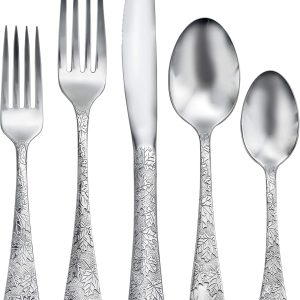 Liberty Tabletop American Outdoors 20 Piece Flatware set Service for Four Made in the USA Silverware