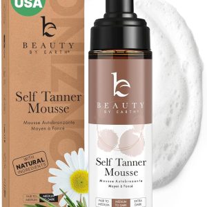Self Tanner Mousse - USA Made with Natural & Organic Ingredients, Self Tanning Mousse for Dark Fake Tan, Sunless Tanner, Clear & Non Toxic Tanning Foam for Streak Free Finish, No Nasty Smell