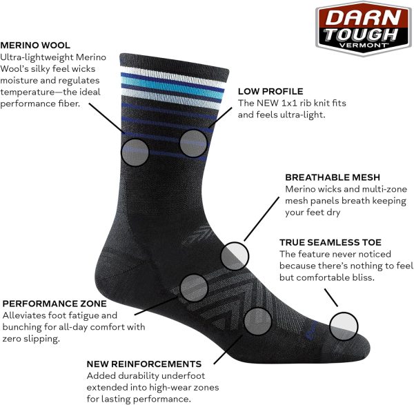 Darn Tough Men's Stride Micro Crew Ultra-Lightweight Running Sock (Style 1036) - - Image 2