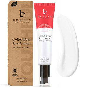 Beauty by Earth Caffeine Eye Cream for Puffiness & Bags Under Eyes - USA Made with Natural & Organic Ingredients, Under Eye Cream for Dark Circles with Glycerin & Vitamin E, Brightens & Refreshes