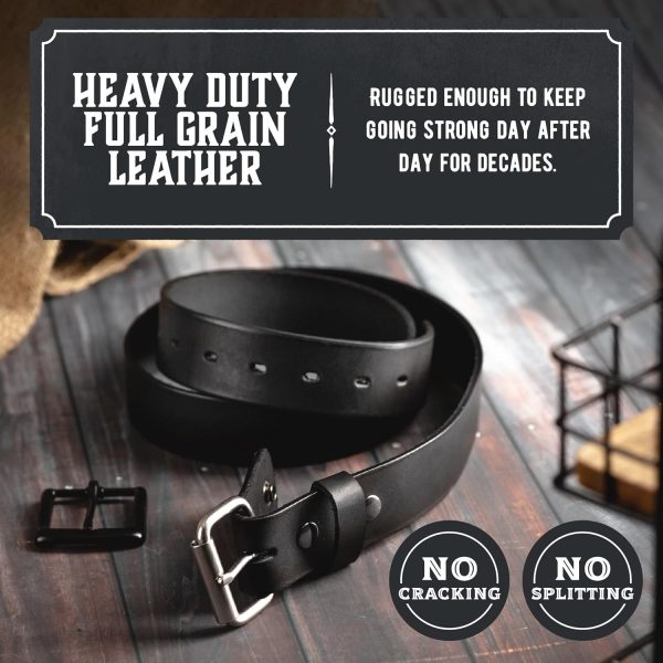 No Buckle Belt | Made in USA Mens Cowboy Belt | 1 1/2 - Image 3