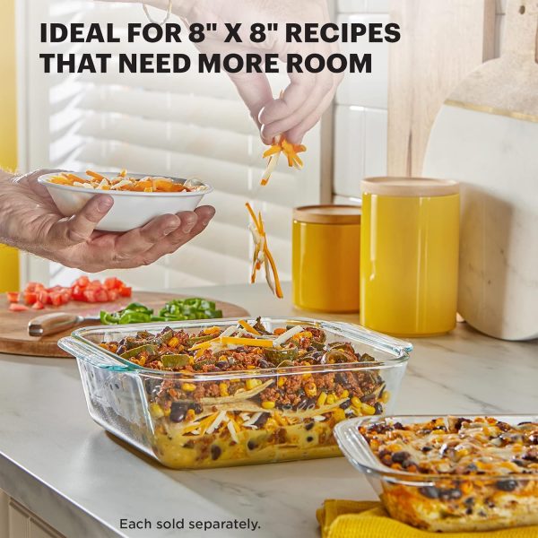 Pyrex Deep 9x13-Inch Glass Baking Dish with Lid, Deep Casserole Dish, Glass Food Container, Oven, Freezer and Microwave Safe, Clear Container - Image 6