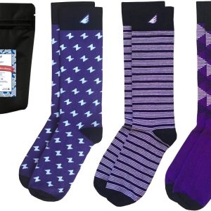 Premium Quality Colorful Dress Socks - American Made - 3-pack, Purple - Medium